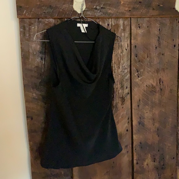3/25$ H&M Black Sateen Cowl Neck Tank Top - Picture 2 of 5